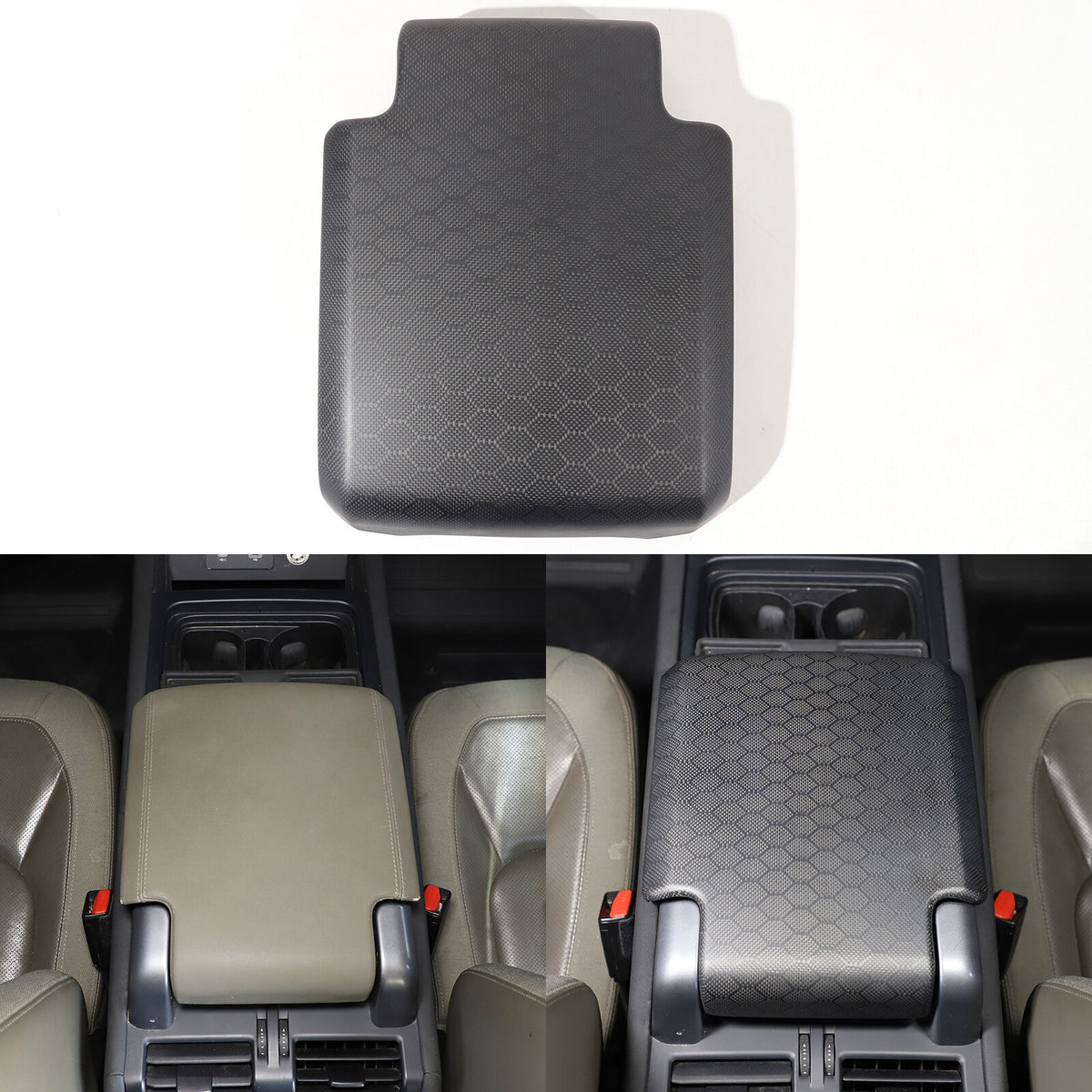 Matte Honeycomb Carbon Fiber Storage Armrest Cover For Land Rover Defender 2020+ 2