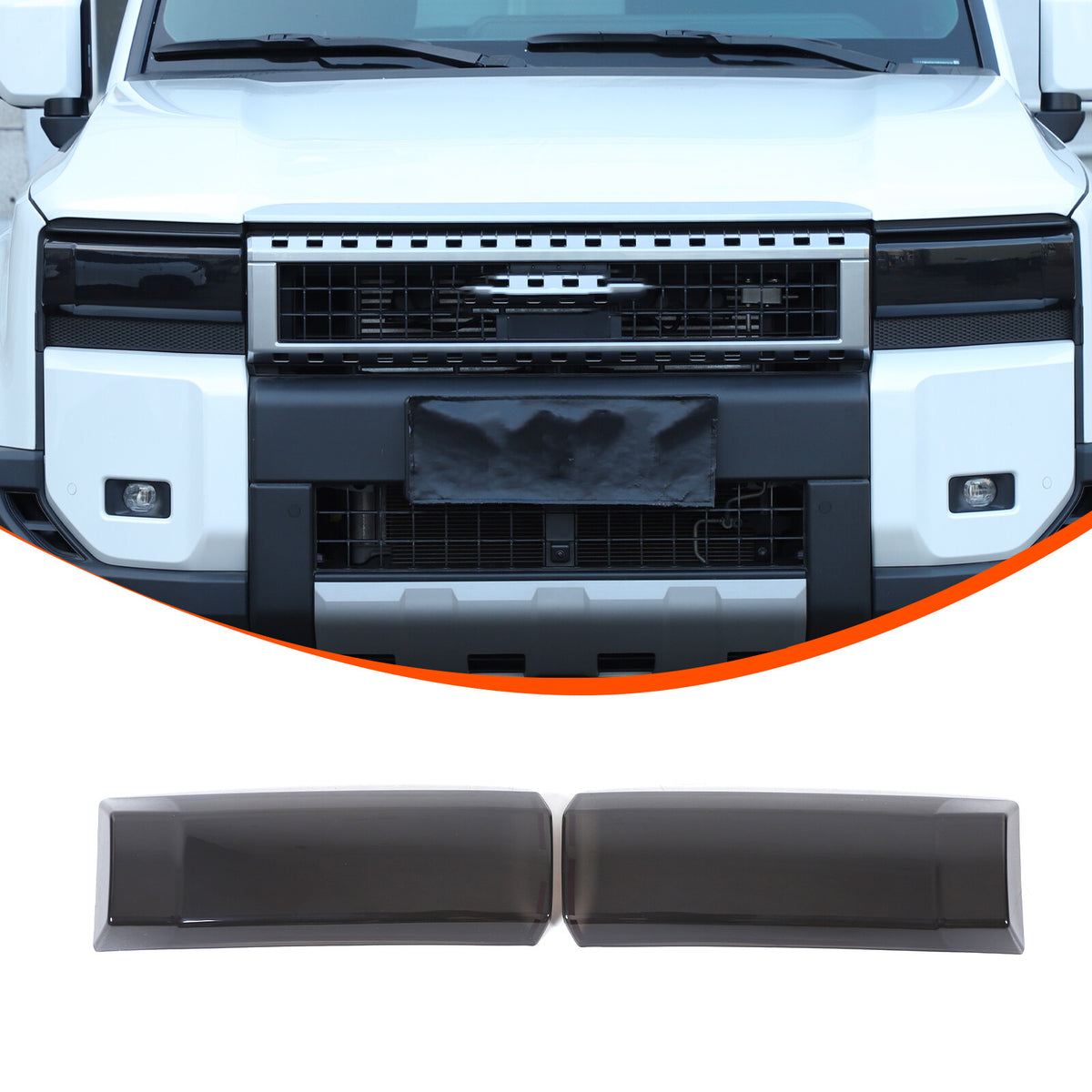 Black Smoked Front Headlight Len Cover For Toyota Land Cruiser LC250 24+ 6