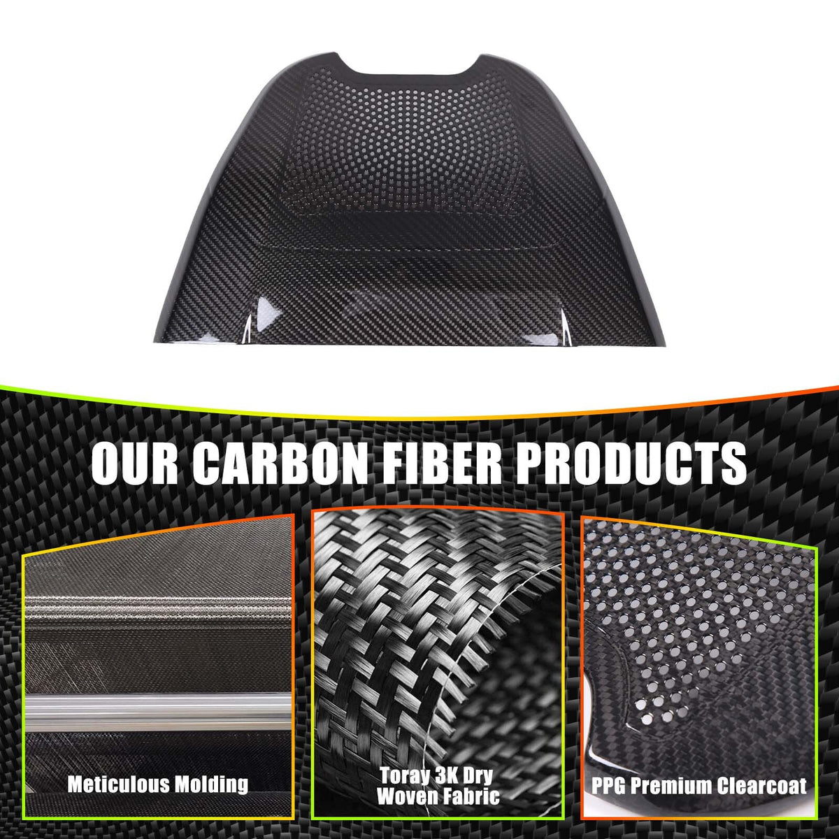 Real Carbon Fiber Rear Charger Speaker Cover Trim For Corvette C8 Convertible 11