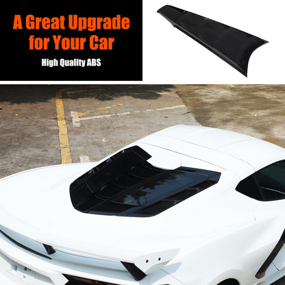 Piano Black Rear Split Window Applique Louver Trim For Corvette C8 Z51 2020+ 14