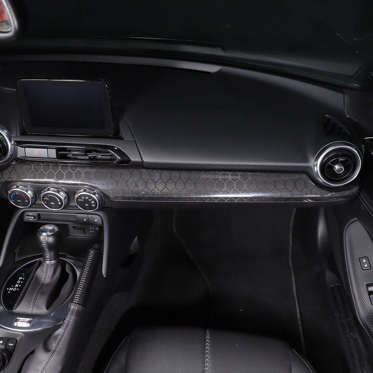 Honeycomb Carbon Fiber Interior Console Panel Trim For Mazda MX-5 Miata 2016-23 15