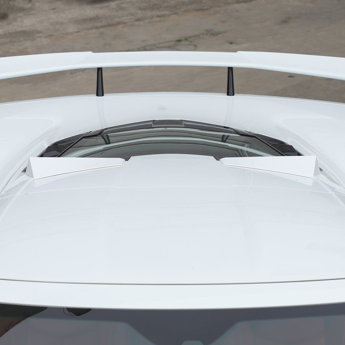 White ABS Rear Windshield Spoiler Trim Cover For Corvette C8 Coupe 2020+ 18