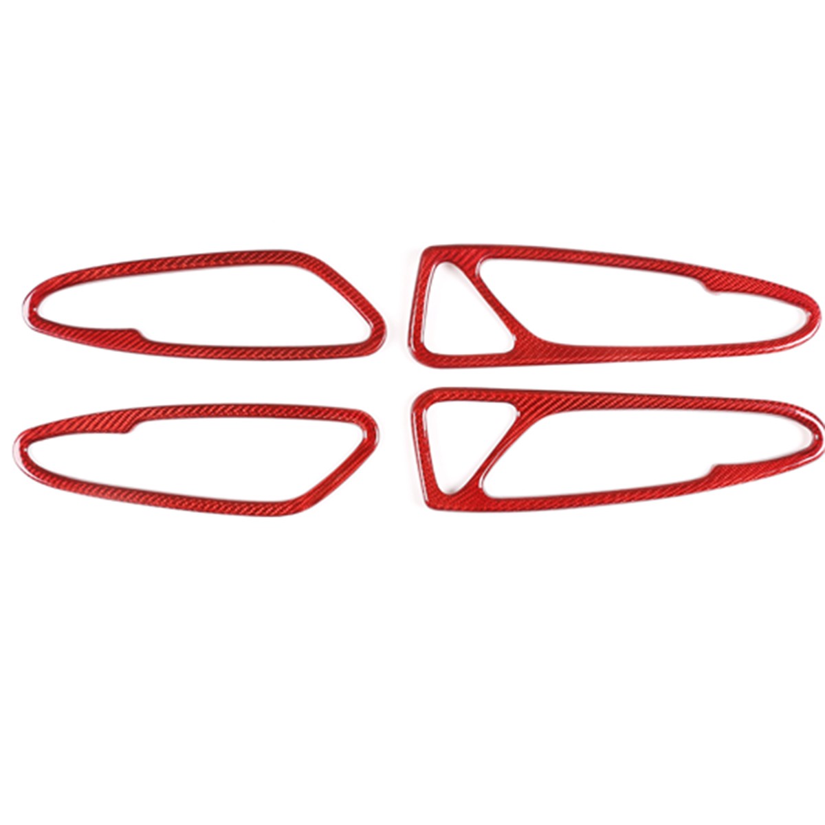 Red Real Carbon Fiber Inner Door Handle Trim For Alfa Romeo Stelvio 949 2017-20 14