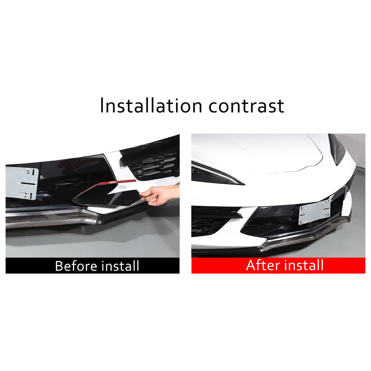 ABS Carbon Front Side Air Intake Vent Grille Cover Trim For Corvette C8 20+ 18