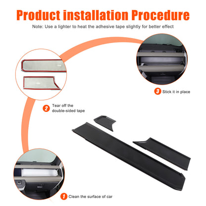 Matte Real Carbon fiber Dashboard wordmark Trim Cover For LR Defender 20-23 US 18