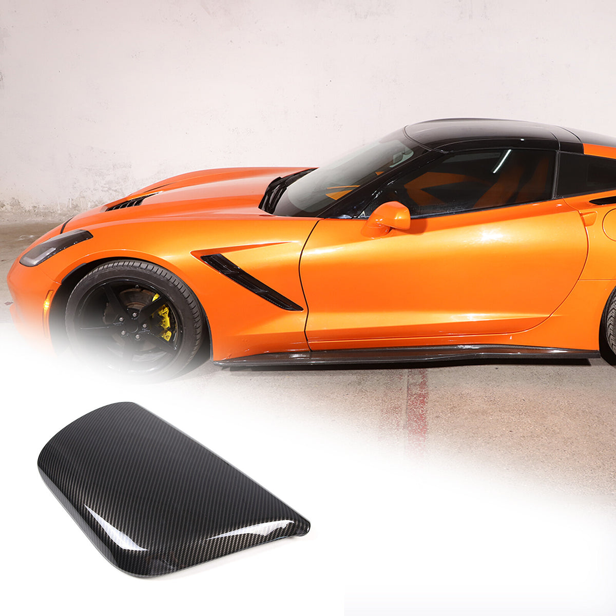ABS Carbon fiber Center Console Armrest Box Cover Trim For Corvette C7 2014-19 6