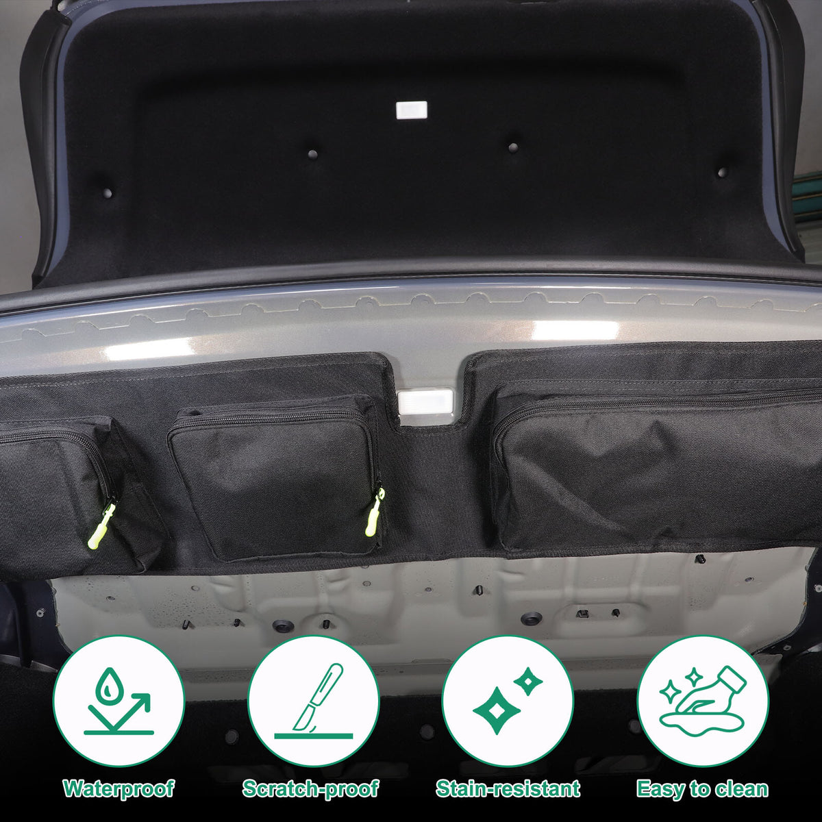 Black Rear Trunk Hanging Storage Bag Organizer For BMW 7 Series G70 i7 2023-25 13
