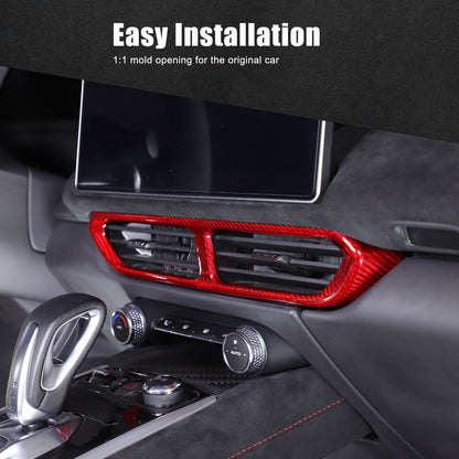 Red Real Carbon Fiber Center Console Air Vent Panel Trim For Lotus EMIRA 2021-25 24