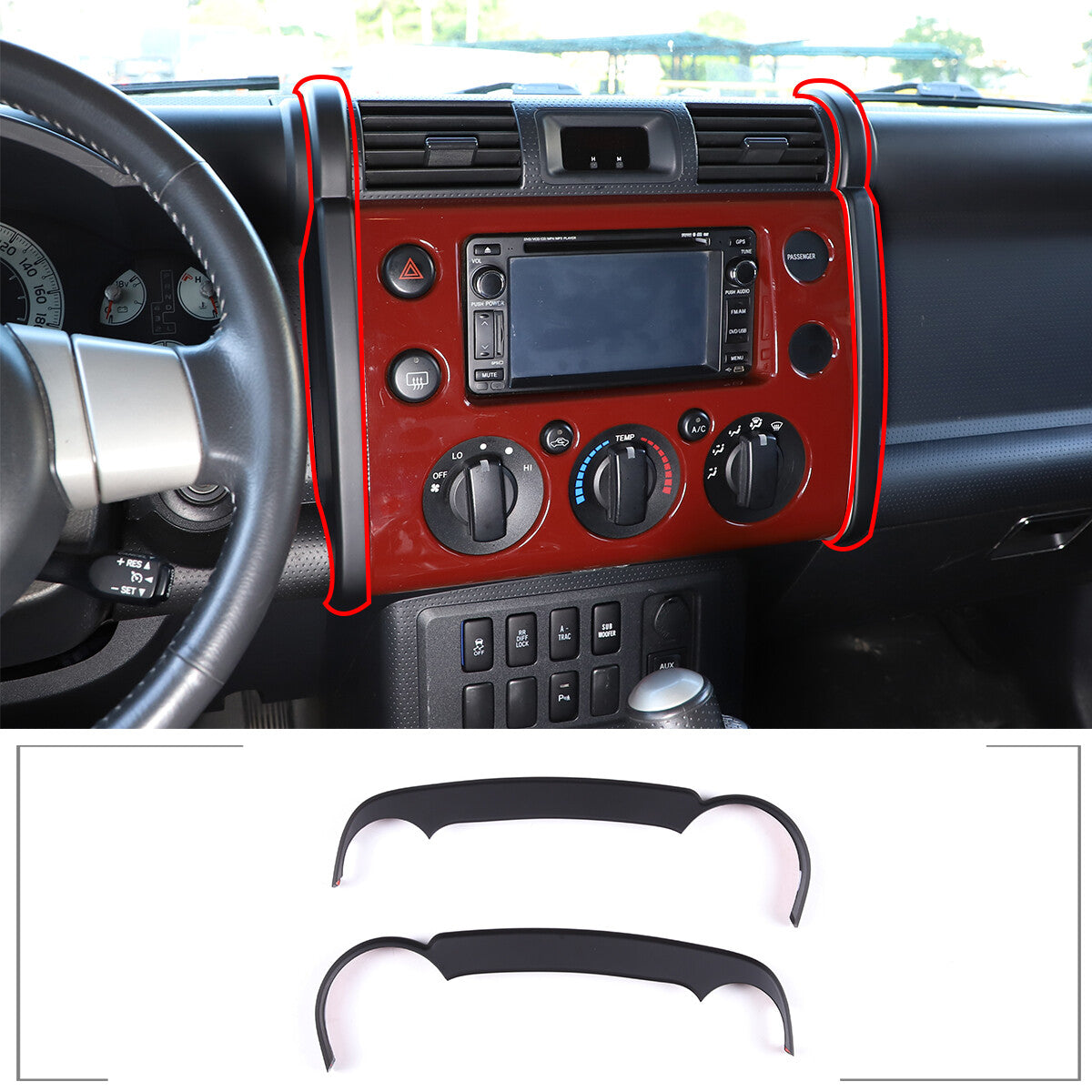Matte Black ABS Interior Full Set Cover Trim Kit Set For FJ Cruiser 2007-2021 US 7