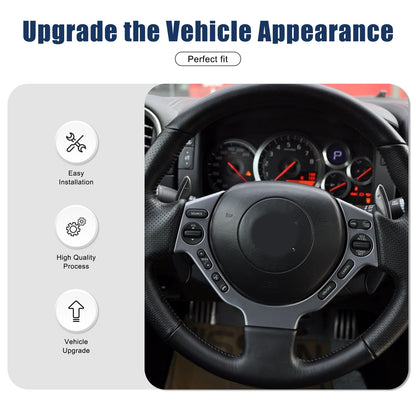 Matte Real Carbon Fiber Steering Wheel Button Trim For Nissan GTR R35 2008‑2016 15
