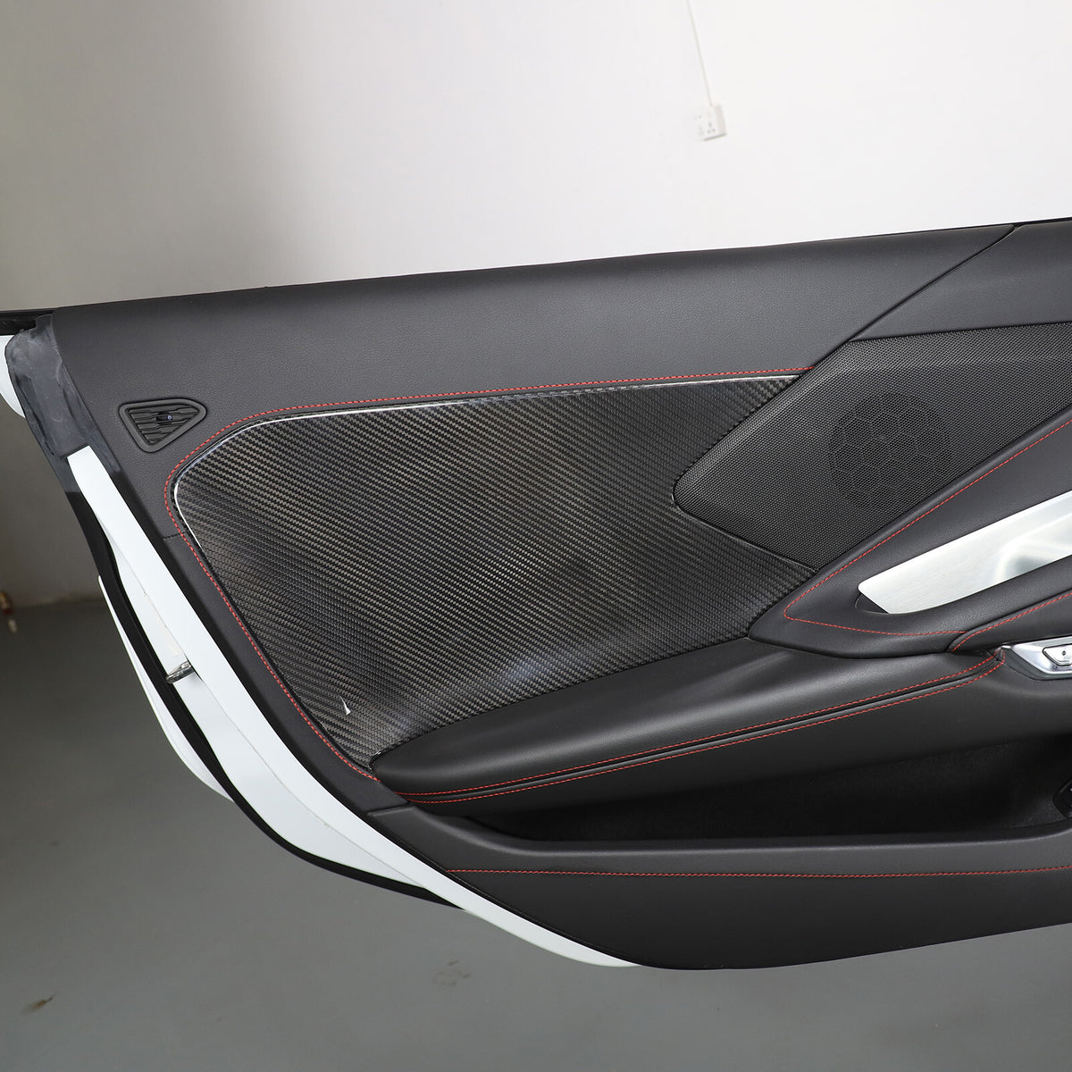 Real Carbon Fiber Interior Door Cover Trim Decoration for Corvette C8 2020-26 13