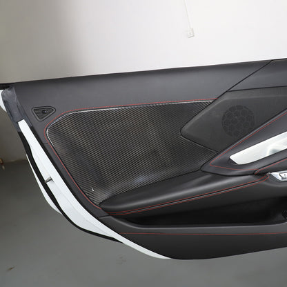 Real Carbon Fiber Interior Door Cover Trim Decoration for Corvette C8 2020-26 13