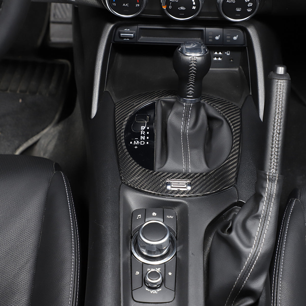 Real Carbon Fiber Center Console Gear Shift Panel trim Cover for Mazda MX-5 16+ 6