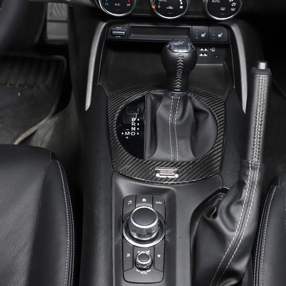 Real Carbon Fiber Center Console Gear Shift Panel trim Cover for Mazda MX-5 16+ 6