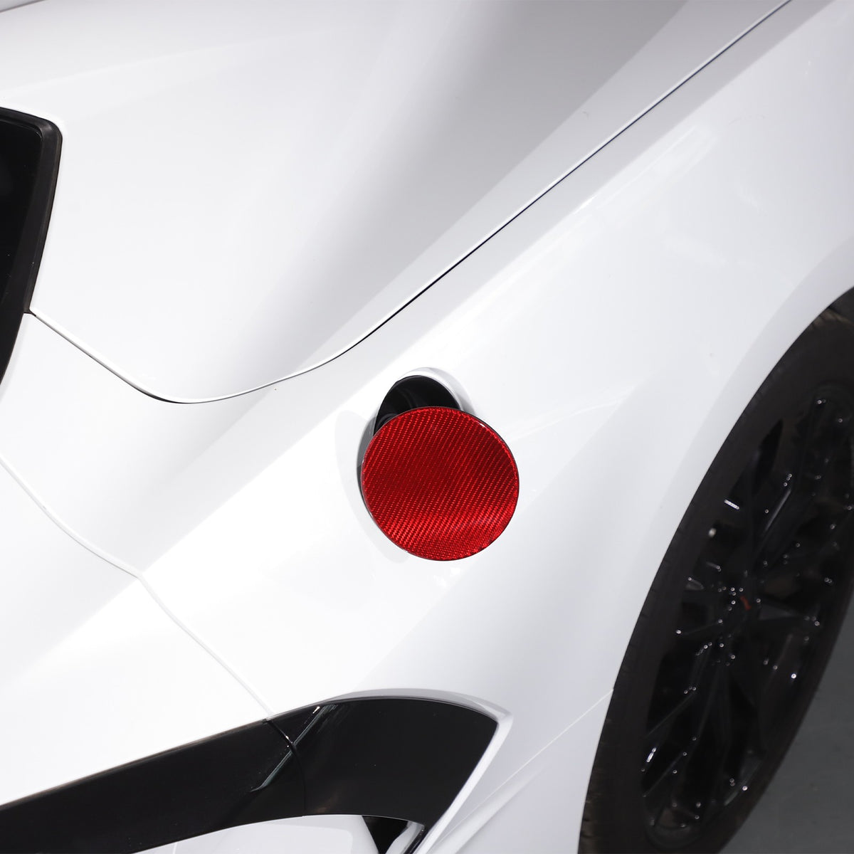 Replacement Red Real Carbon Fiber Fuel Tank Cap Lid Cover For Corvette C8 20+ US 14