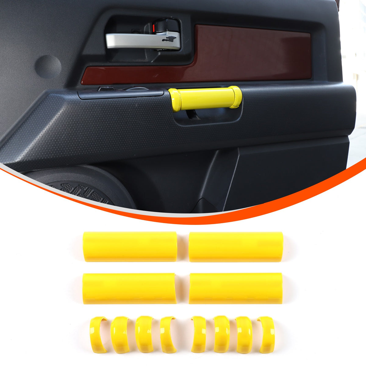 Yellow Interior Door Panel Handle Cover Trim For Toyota FJ Cruiser 2007-2021 US 3