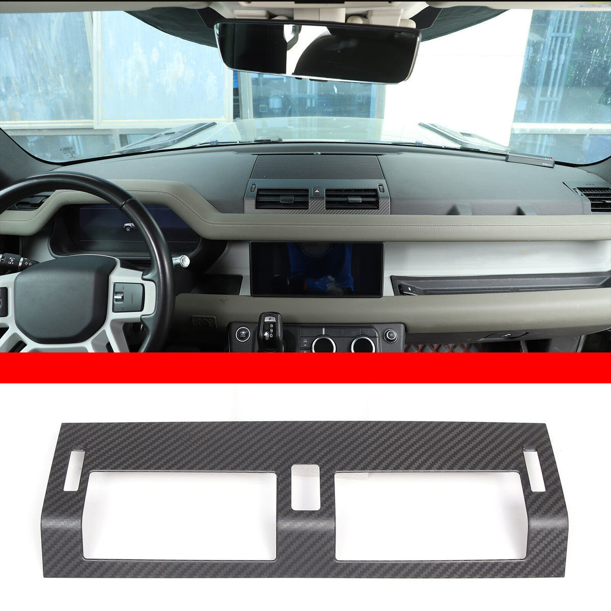 Matte Real Carbon Fiber Center Console Air Vent Trim For LR Defender 20-24 US 15