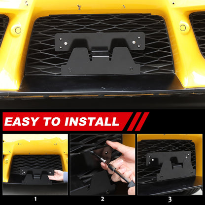 Carbon Steel Front Grille License Plate Bracket For Toyota Supra A90 2019+ US 6