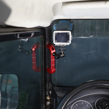 Red Aluminum A-Pillar Handle Cam Mount For Land Rover Defender L316 2004-2018 12
