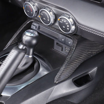 Real Carbon Fiber Front Center Console Trim Cover For Mazda MX-5 Miata 2016-2025 1