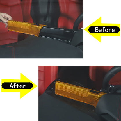 Yellow Carbon Fiber Center Console Screen Back Frame Trim For Corvette C8 20-25 3