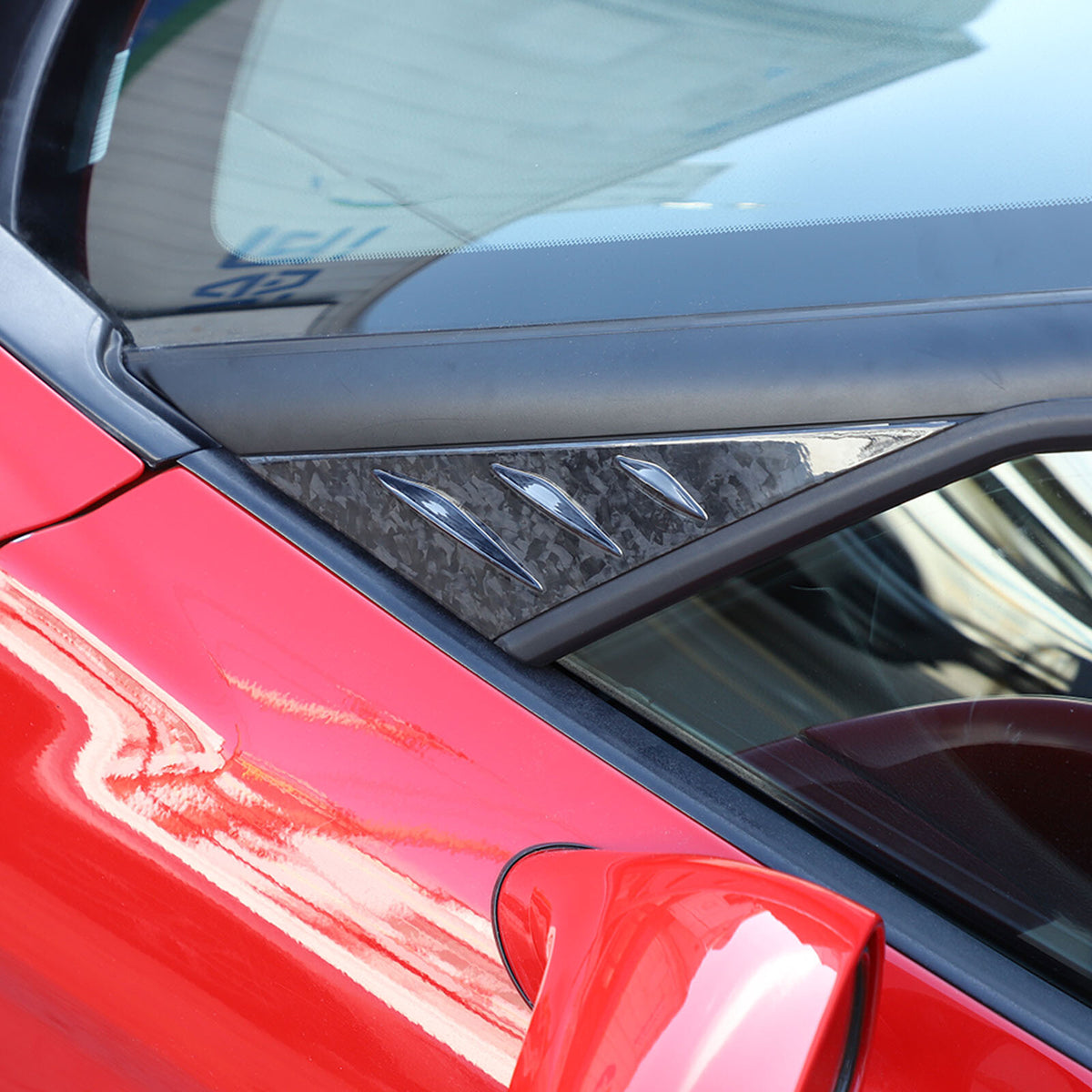 Forged Carbon Fiber Window Triangle A-Pillar Cover Trim For Corvette C6 2005-13 10