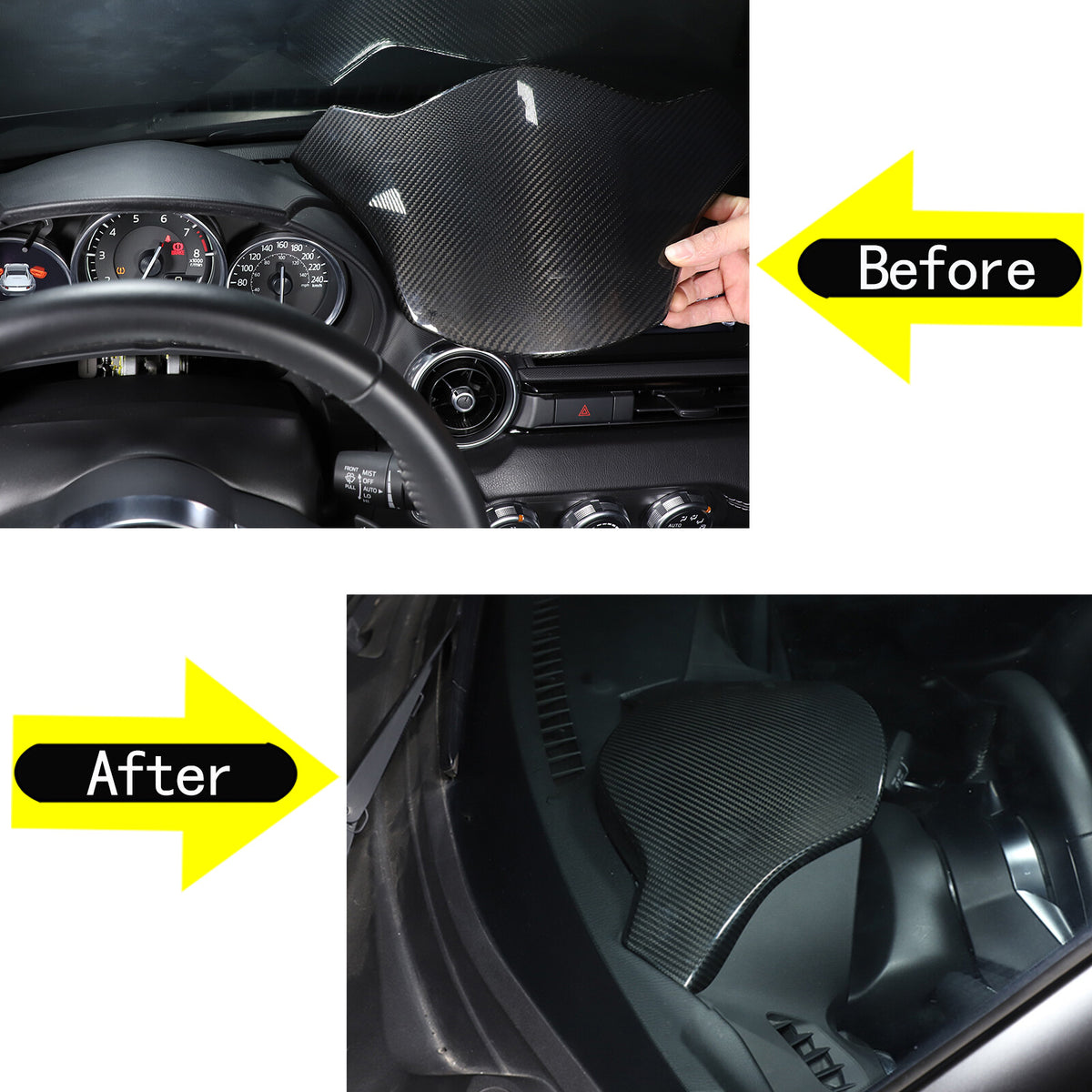 Real Carbon fiber Interior Dashboard Panel Instrument Trim For Mazda MX-5 16-24 5
