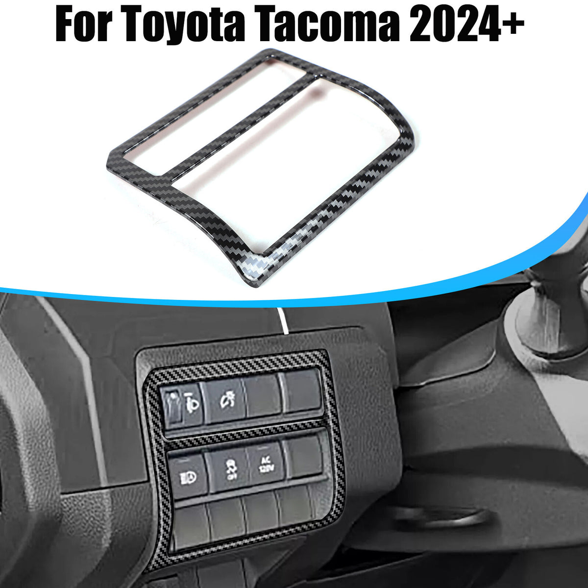 ABS Carbon Fiber Interior Full Set Panel Cover Trim Kit for Toyota Tacoma 24-26 - Styles 1-5 51
