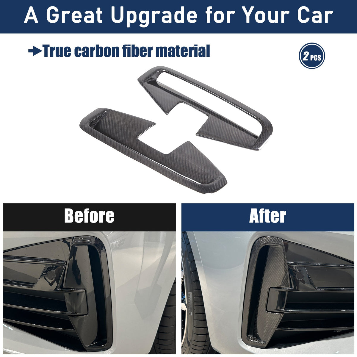 Real Carbon Fiber Front Fog Light Trim For BMW BMW 4 Series G22 Coupe 22+ US 7