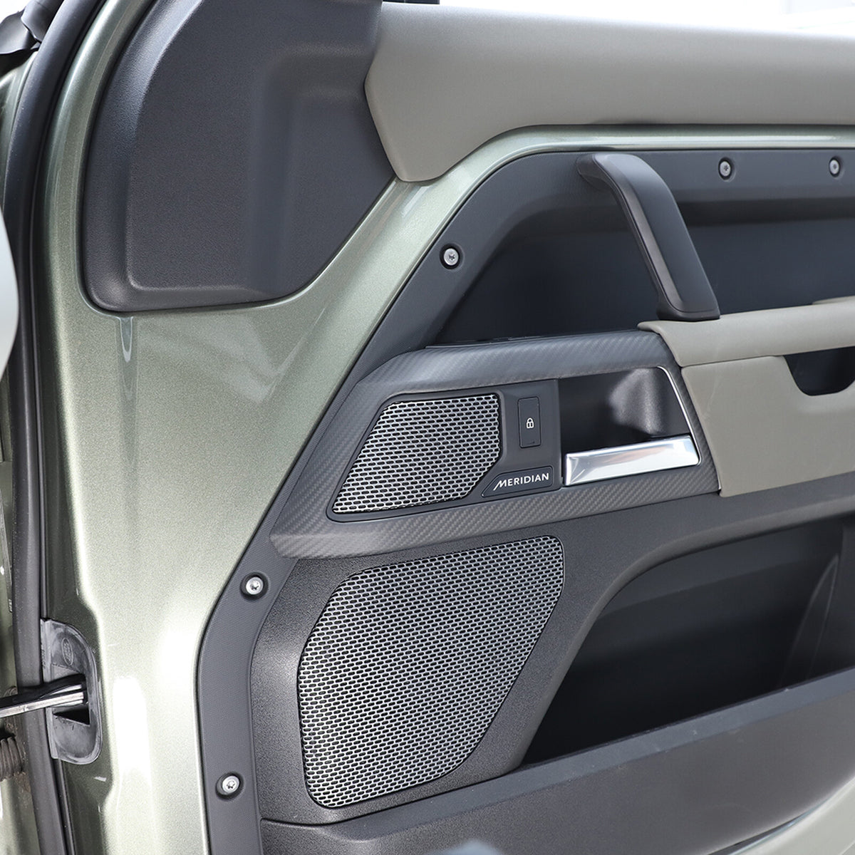 Matte Real Carbon Fiber Interior Door Handle Cover Trim For LR Defender 110 20+ 13