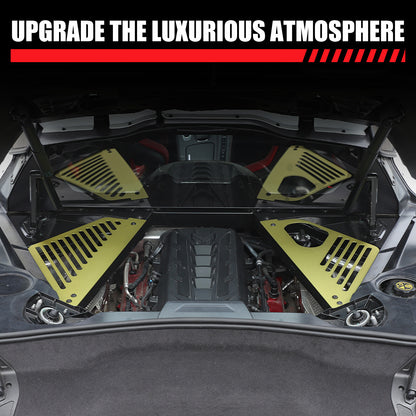 Yellow Engine Bay Side Panel Cover Overlay Coupe For Corvette C8 2020-26 18