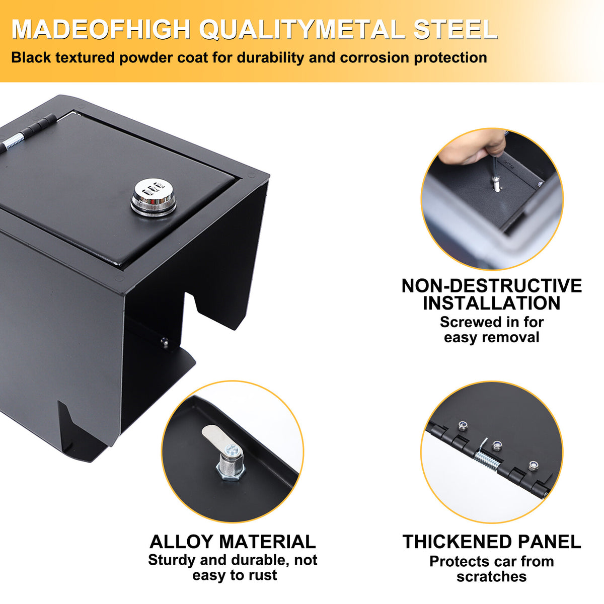 Locking Center Armrest Vault Safe Storage Box For Toyota Prado FJ120 03-09 12