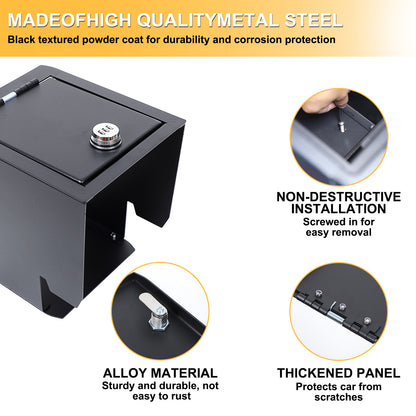 Locking Center Armrest Vault Safe Storage Box For Toyota Prado FJ120 03-09 12