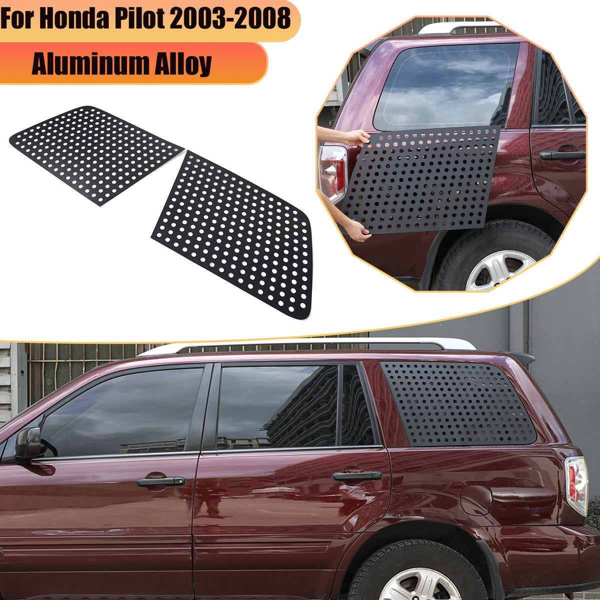 Exterior Rear Quarter Door Window Pillar Cover Trim For Honda Pilot 2003-2008 1