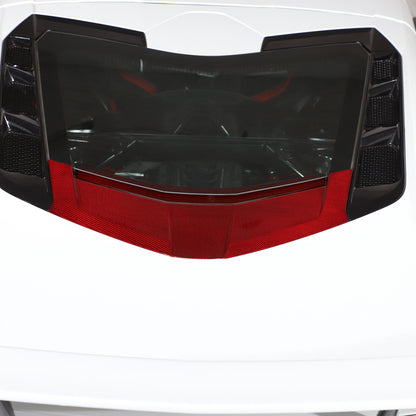 Red Real Carbon Fiber Rear Window Lower Trim Cover For Corvette C8 Coupe 2020-26 16
