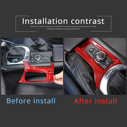 Red Real Carbon fiber Center Multimedia Panel Cover Trim For Mazda MX-5 2016-23 3
