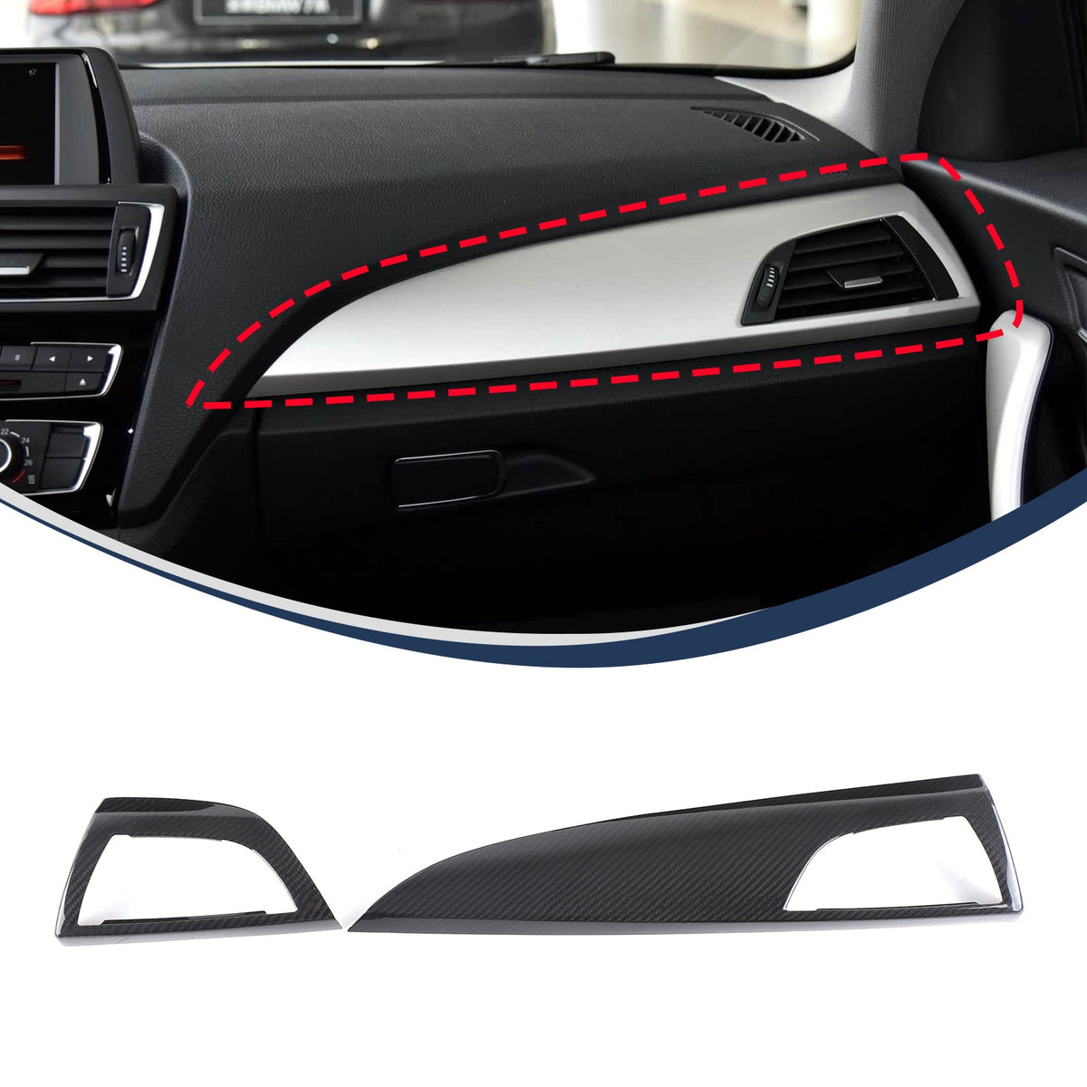 Real Carbon Fiber Center Dash Panel Trim For BMW 1 2 Serie F20 F21 F22 F23 12-17 14