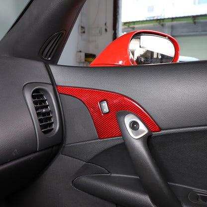 Red Real Carbon Fiber Interior Door Lock Panel Trim For Corvette C6 2005-2013 8