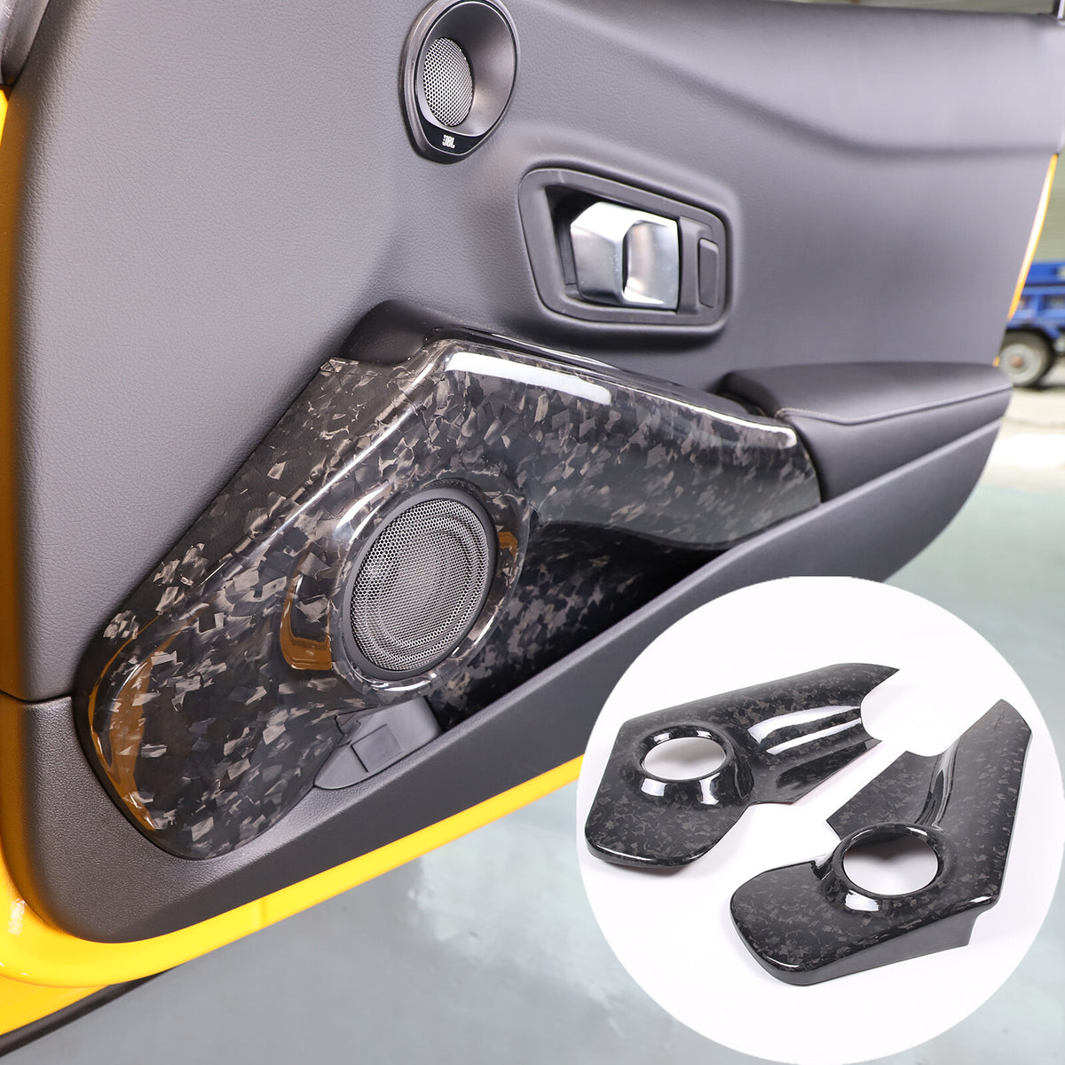 Forged Carbon Fiber Car Door Horn Speaker Panel Cover Trim For Supra A90 2019-24 1