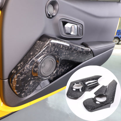 Forged Carbon Fiber Car Door Horn Speaker Panel Cover Trim For Supra A90 2019-24 1