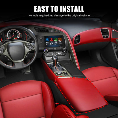 Red Real Carbon Fiber Center Console Armrest Box Cover Trim For Corvette C7 14+ 19