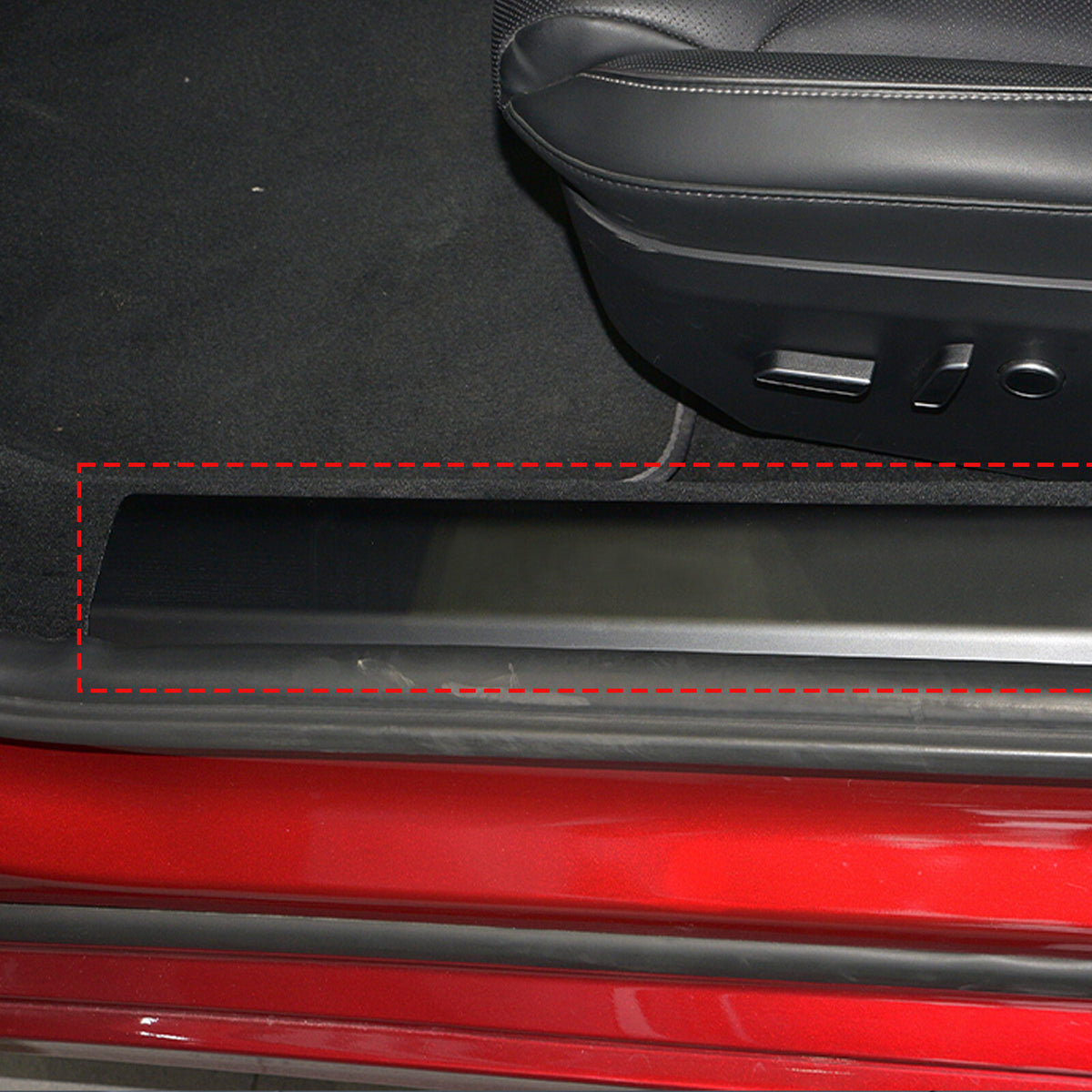 Matte Carbon Fiber Interior Door Sill Plate Guard Cover For Tesla Model S 2023+ 8