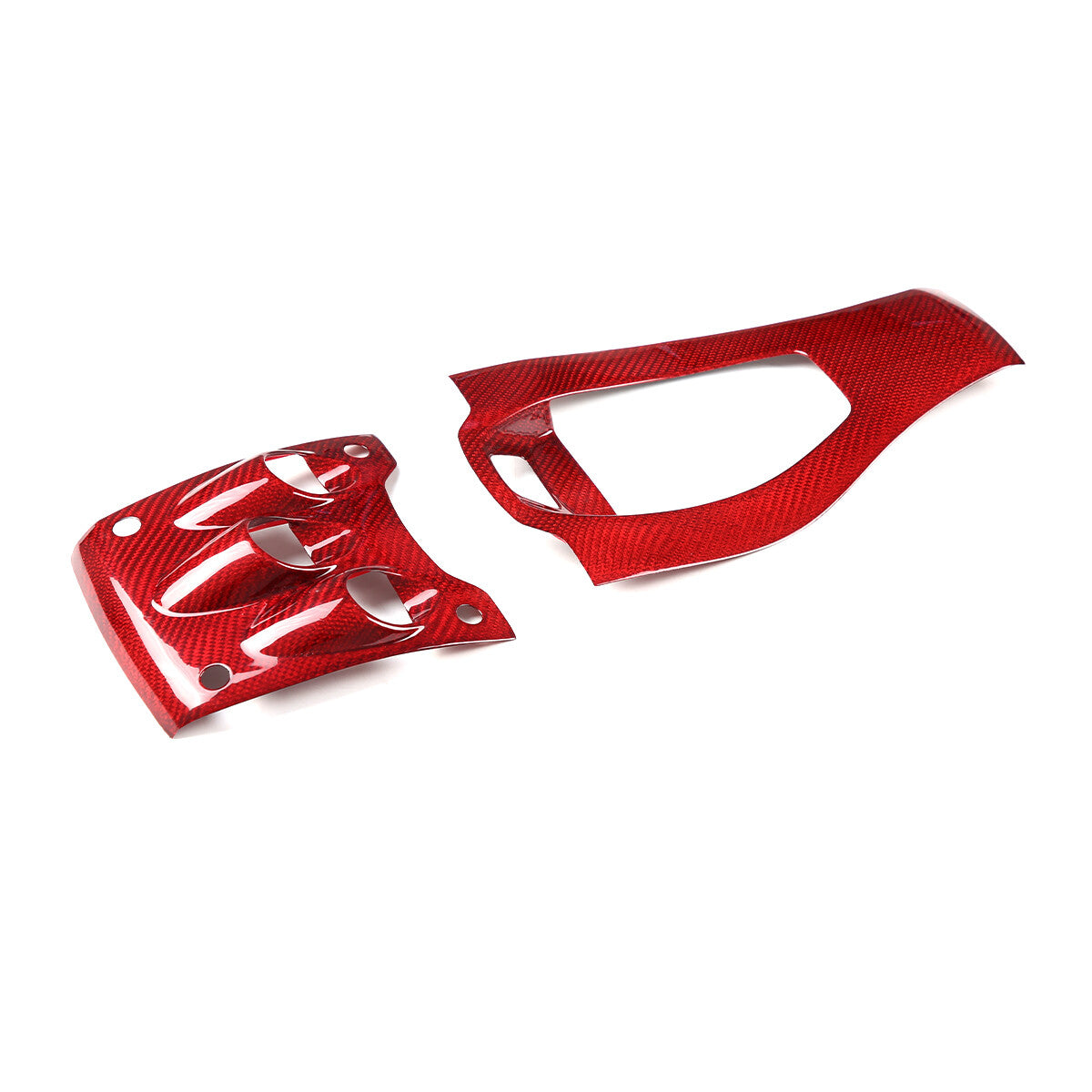 Red Real Carbon Fiber Center Interior Set Cover Trim Kit For Ferrari 458 2011-16 71