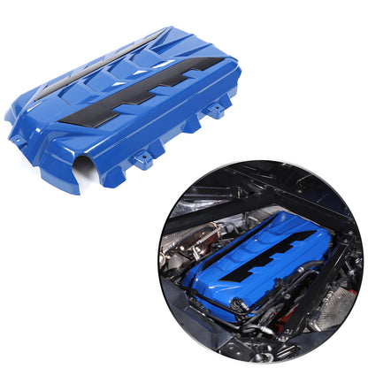 Blue Engine Bay Panel Cover Trim in Edge Black For Corvette C8 2020-26 3