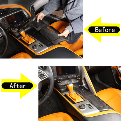 Real Carbon Fiber Center Console Panel Armrest Trim Cover For Corvette C7 14-19 9