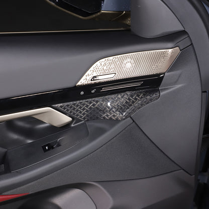 X Style Real Carbon Fiber Inner Front door Cover Trim For BMW 5 Series G60 2024+ 14