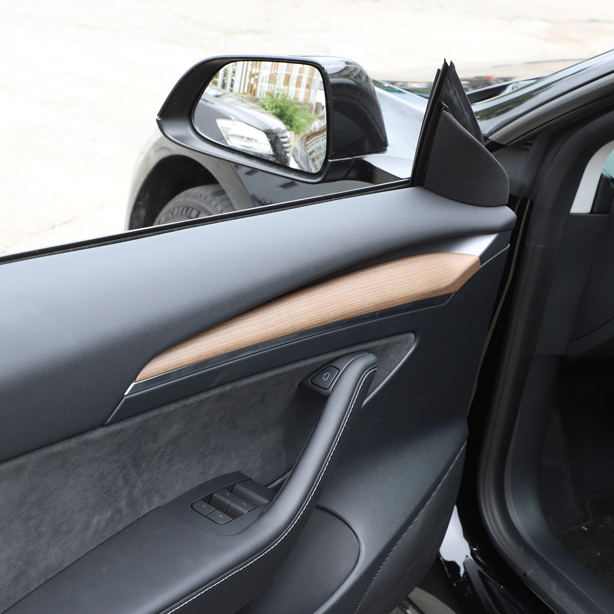 Pear Wood Grain ABS Interior Door Panel Trim For Tesla Model 3/Y 2021-2022 3