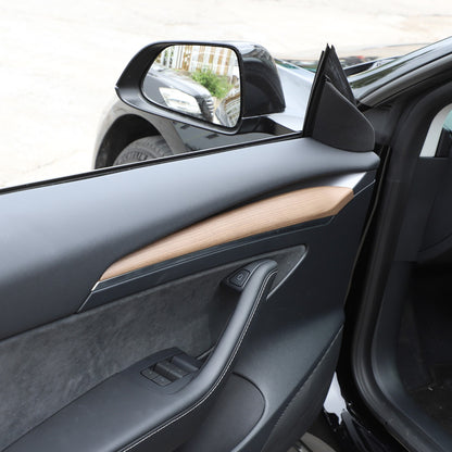 Pear Wood Grain ABS Interior Door Panel Trim For Tesla Model 3/Y 2021-2022 3