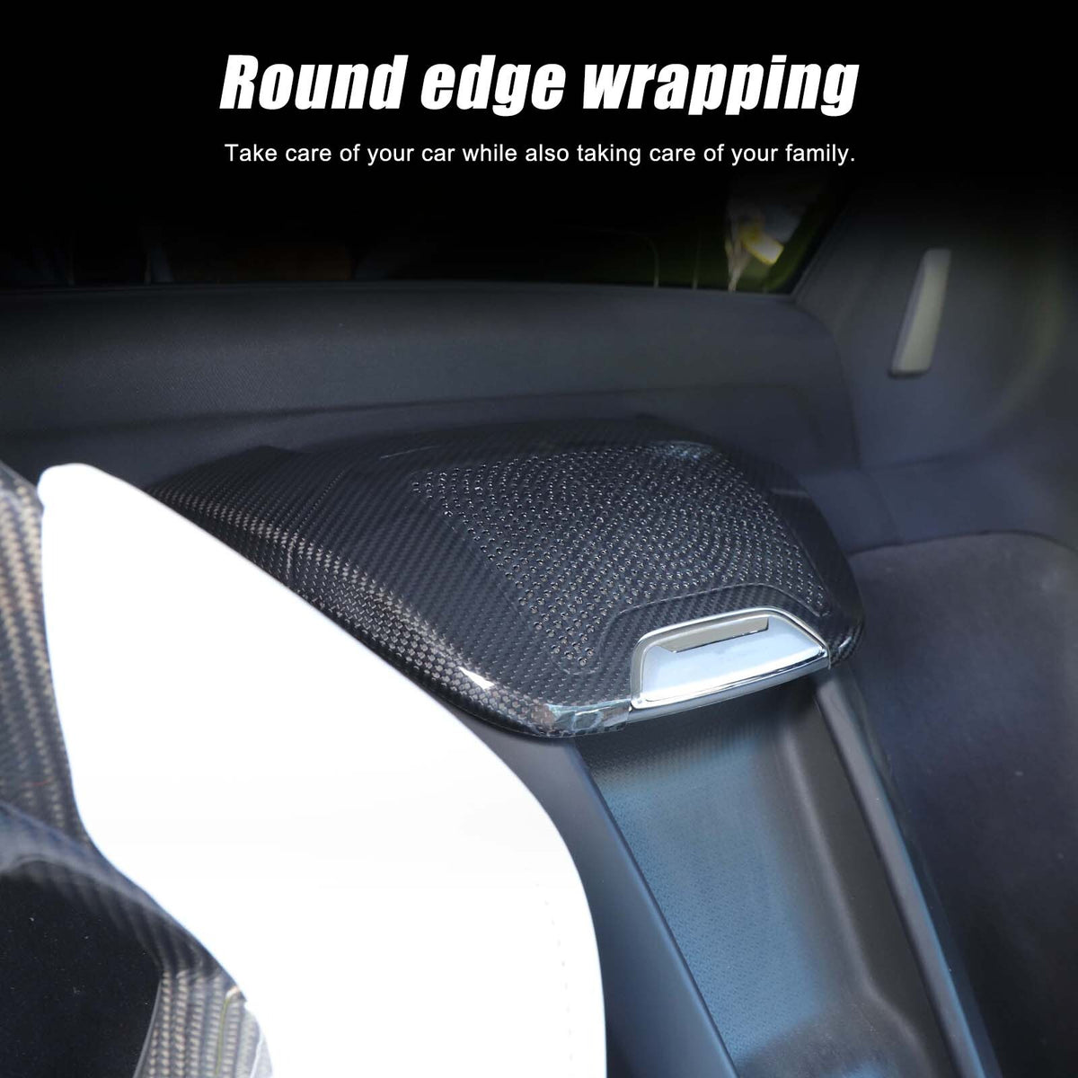 Real Carbon Fiber Rear Charger Speaker Cover Trim For Corvette C8 Convertible 10
