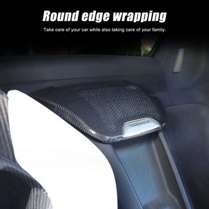 Real Carbon Fiber Rear Charger Speaker Cover Trim For Corvette C8 Convertible 10